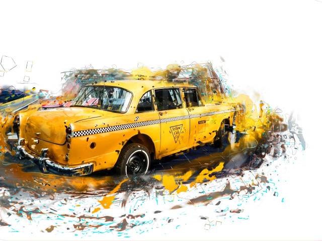 Авто на желтом фоне