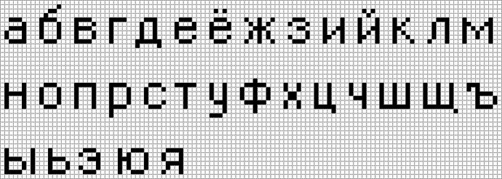 Буквы по клеточкам