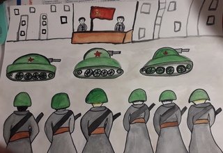 Нарисовать парад памяти