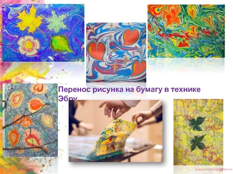 Эбру перенос на бумагу