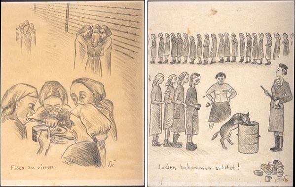 Рисунки заключенных концлагерей