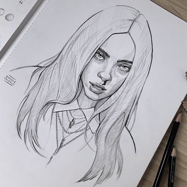 Билли Айлиш карандашом