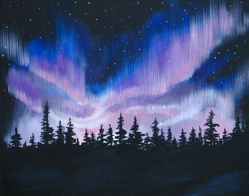 Pixel Art Северное сияние