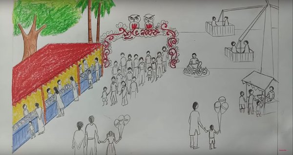 Рисунок ярмарки легко