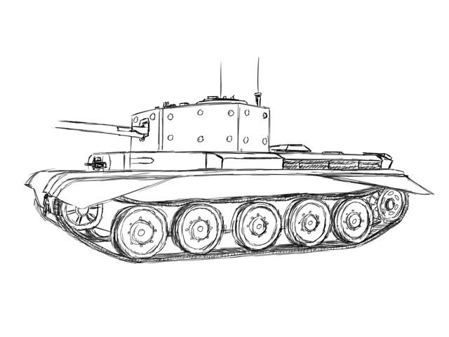Рисунок танка для срисовки