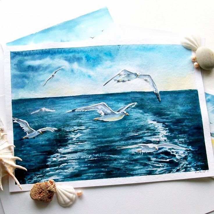 Море акварелью