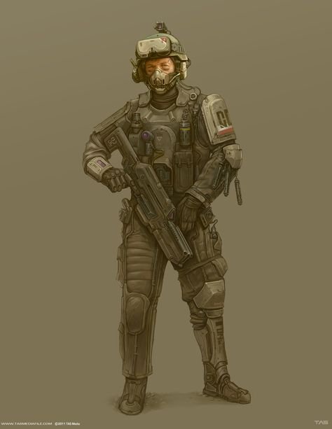 Cyberpunk Concept Art солдат