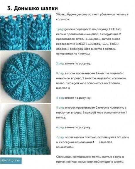 Красивые узоры спицами для шапок