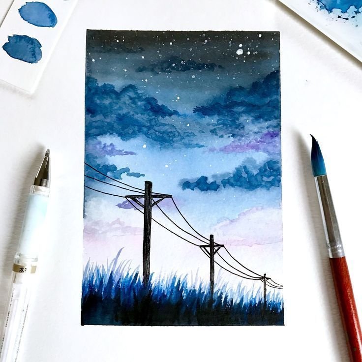 Рисунки акварелью несложные