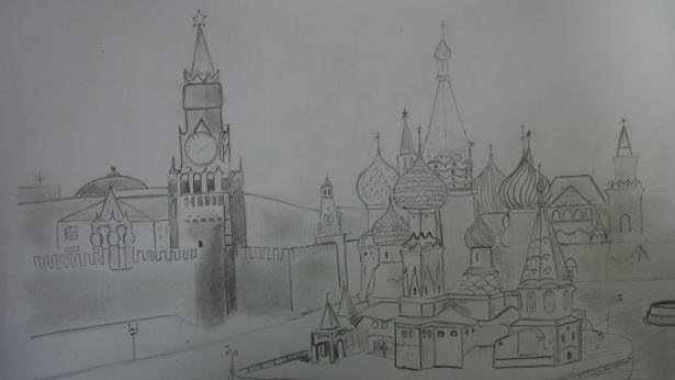 Эскиз Кремля в Москве