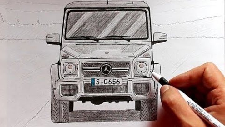 Гелендваген рисунок карандашом