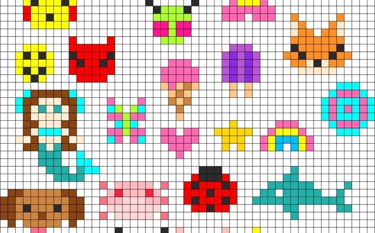 Пиксельные по клеточкам маленькие и легкие
