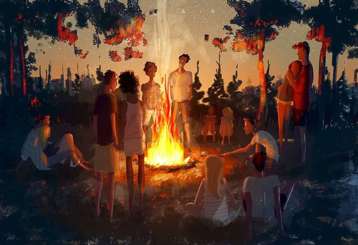 Pascal Campion у костра