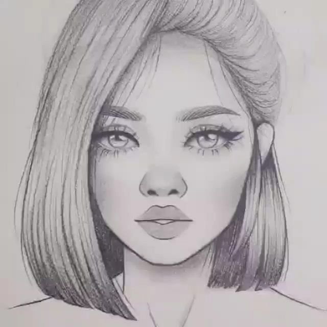 Лицо девушки рисунок