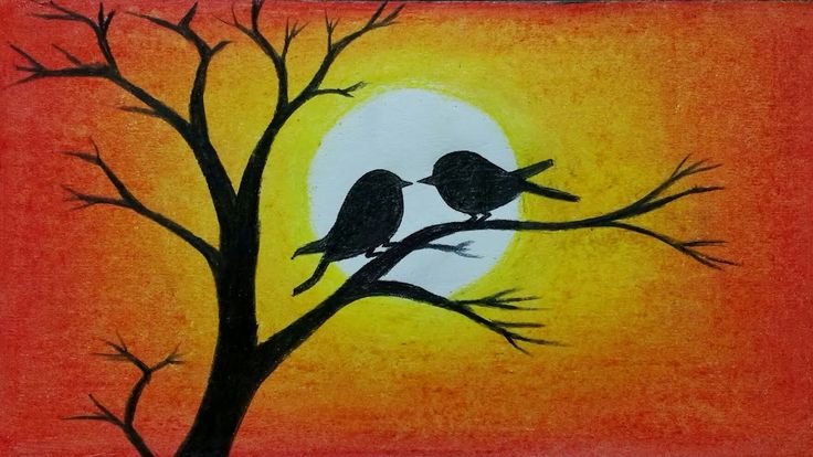 Рисунок в теплых тонах