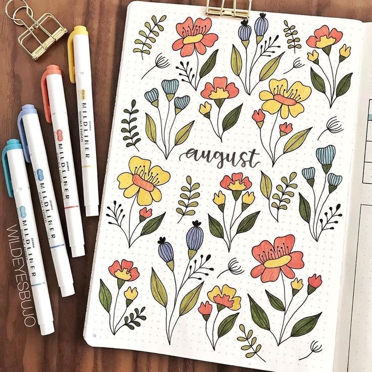 Рисуночки Bullet Journal цветы