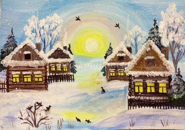 Рисунок на зимнюю тему