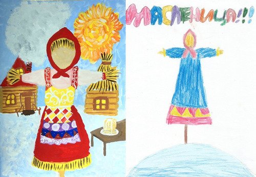 Масленица рисунок простой