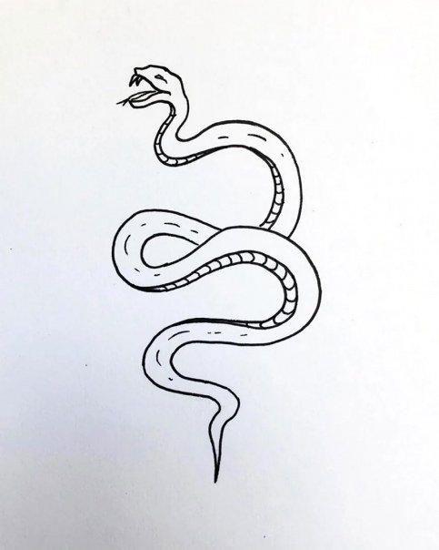 Эскиз змеи легкий