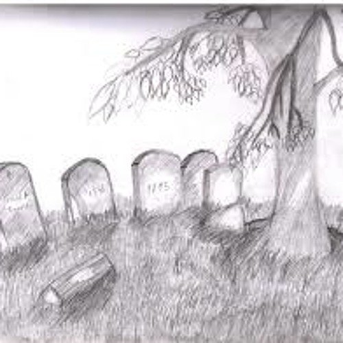 Кладбище рисунок карандашом
