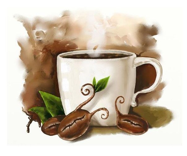 Кофе акварель