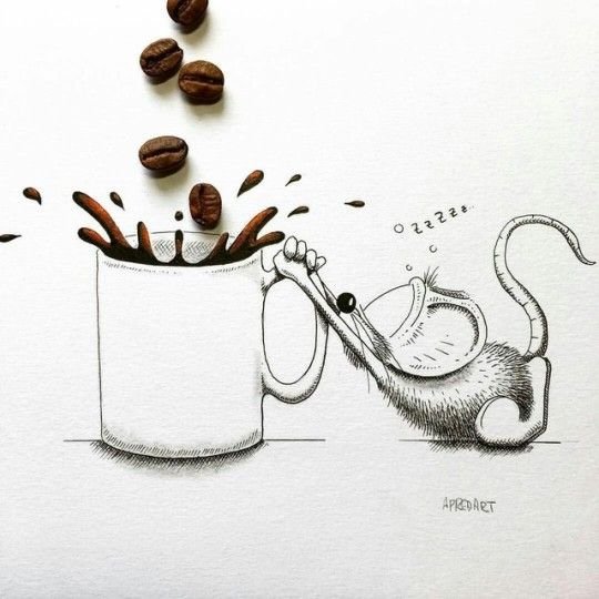 Чашка кофе рисунок карандашом