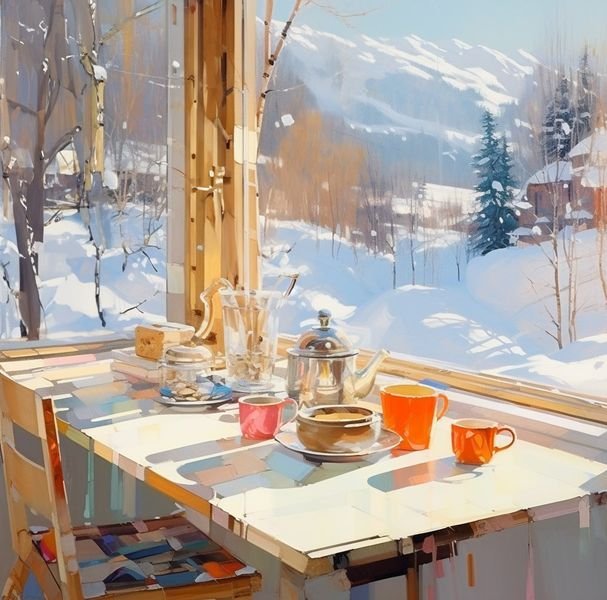 Утро зима арт