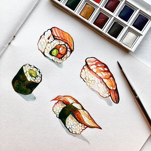 Рисунки маркерами суши