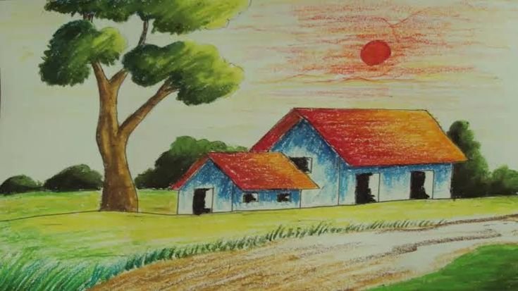 Пейзаж для рисования для детей