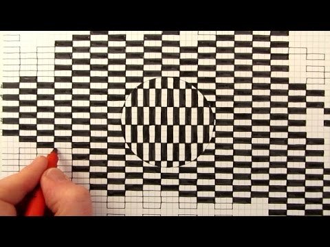 Рисунки в клетку иллюзия