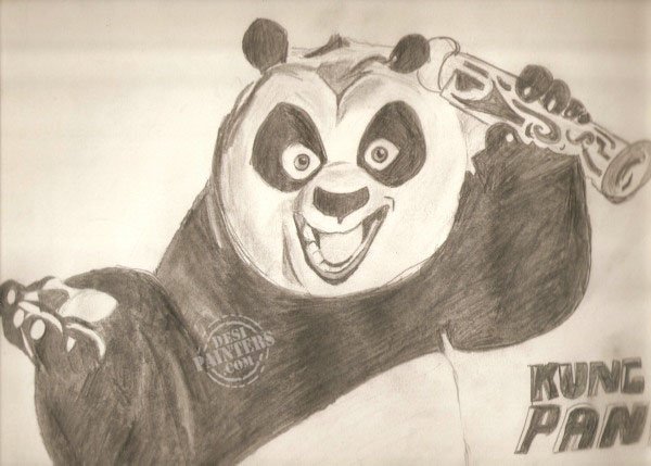 Кунг фу Панда карандашом