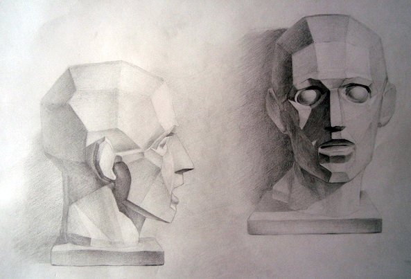 Обрубовка головы Академический рисунок