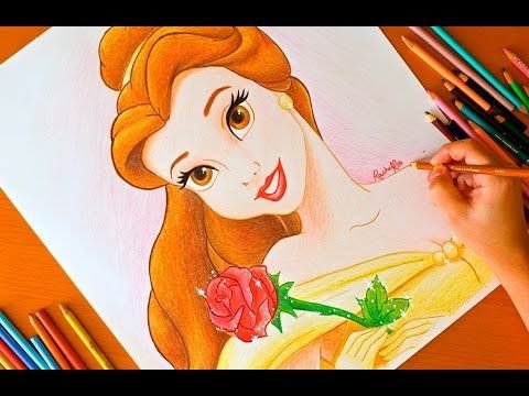 Принцессы цветными карандашами
