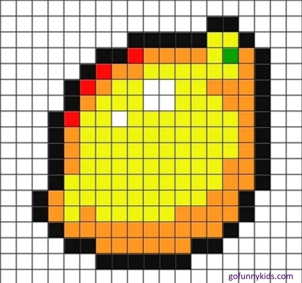Рисование по клеточкам фрукты