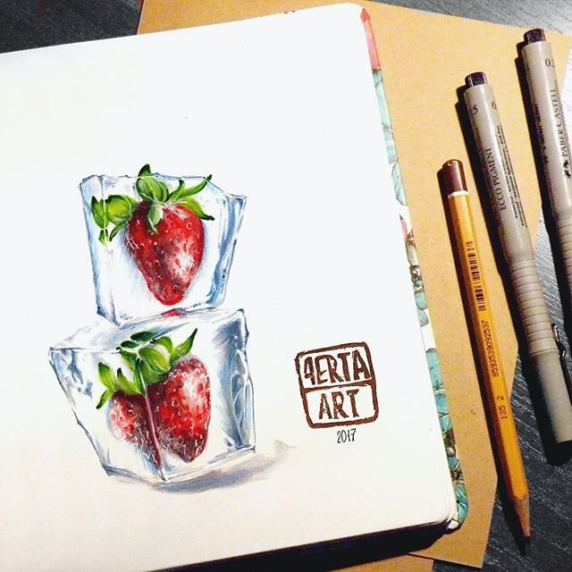 Рисунки для скетчбука лёгкие еда