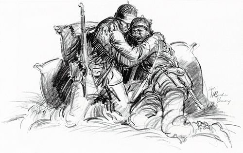Зарисовки раненых солдат