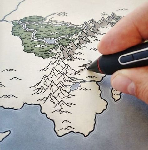 Рисованная географическая карта