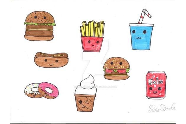 Рисунки для срисовки лёгкие еда