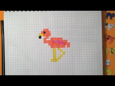 Рисунки по клеточкам Фламинго