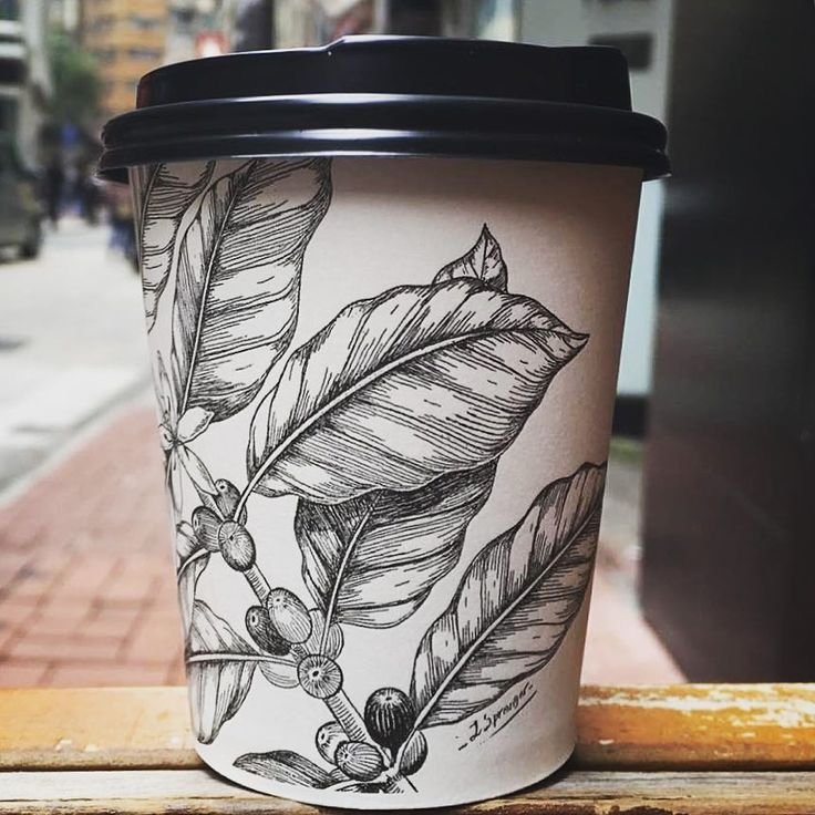 Рисование на стаканчиках для кофе