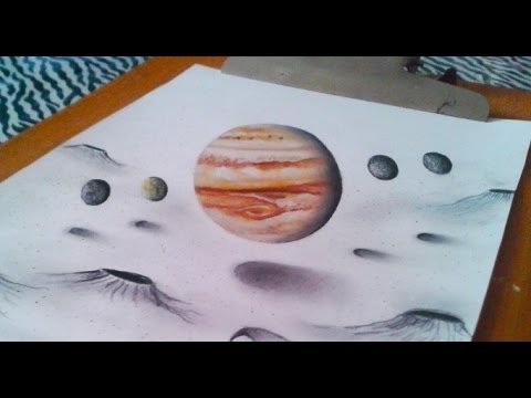 Юпитер карандашом цветным