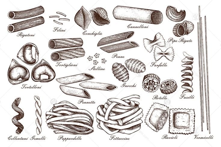 Макароны рисунок
