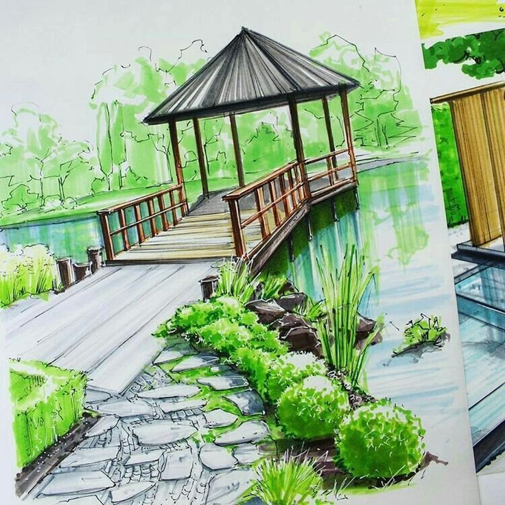 Ландшафт рисунок