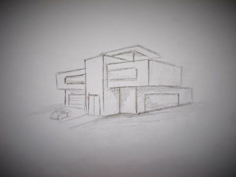 Рисунок здания карандашом