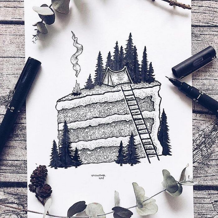 Атмосферные рисунки карандашом