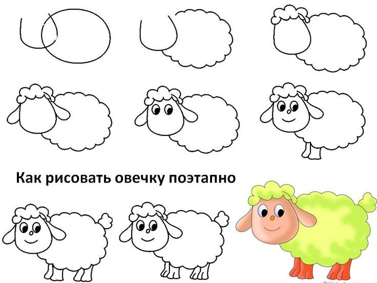 Поэтапное рисование для детей