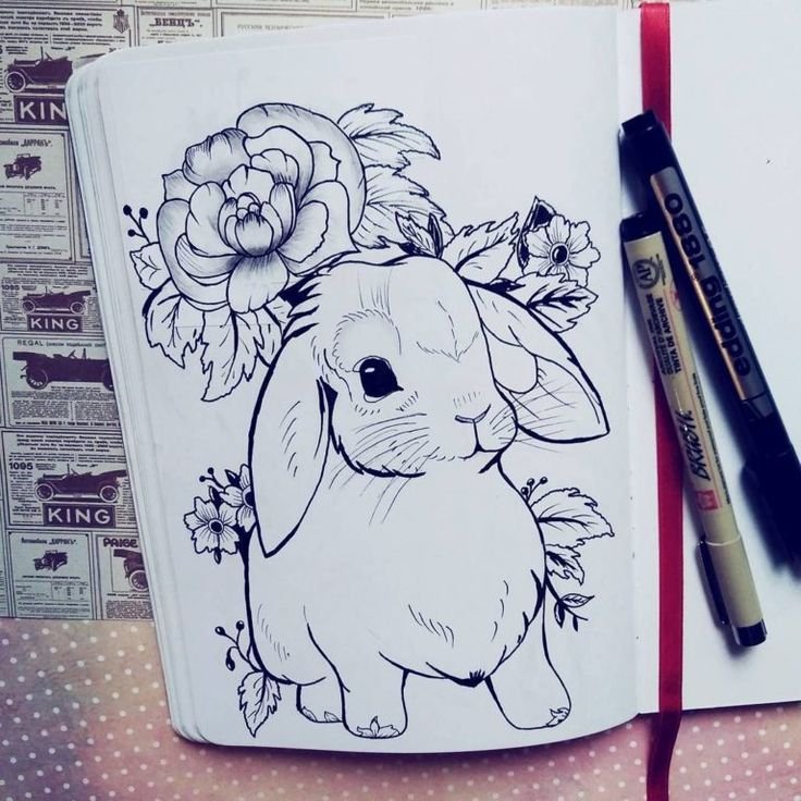 Рисунки в скетчбуке легко