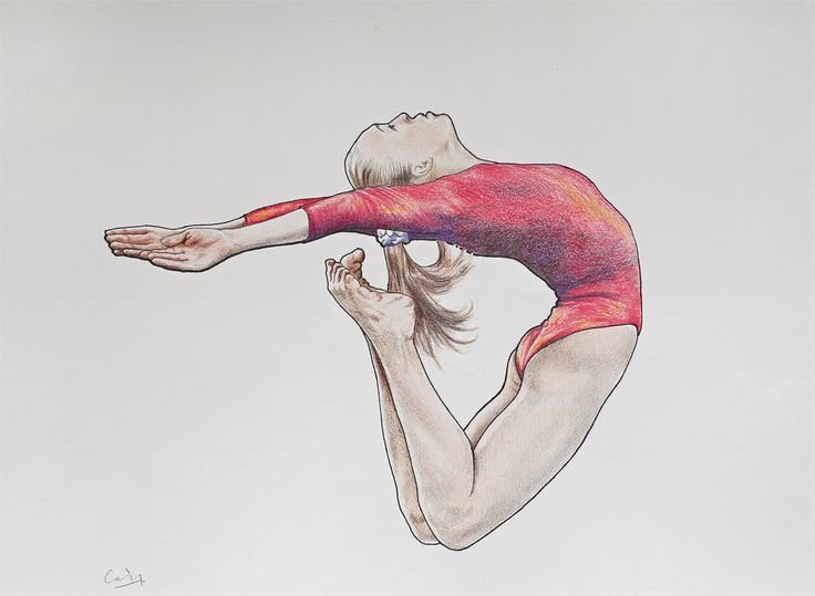 Гимнастка рисунок карандашом