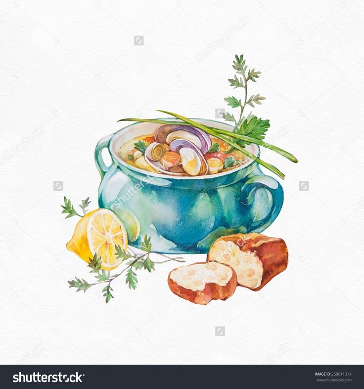 Акварельные иллюстрации для кухни