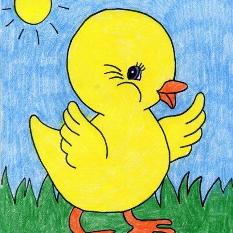 Рисунок цыпленка для детей легко